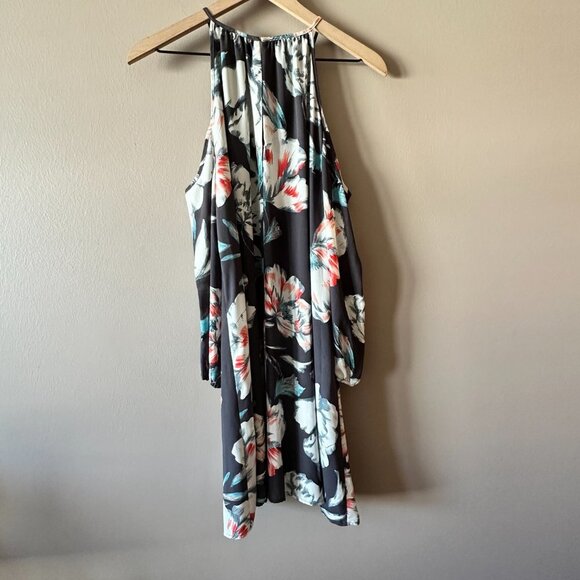Women's S 1.State Floral Print Cold Shoulder Dress Flowy Cold Shoulder - Picture 4 of 10